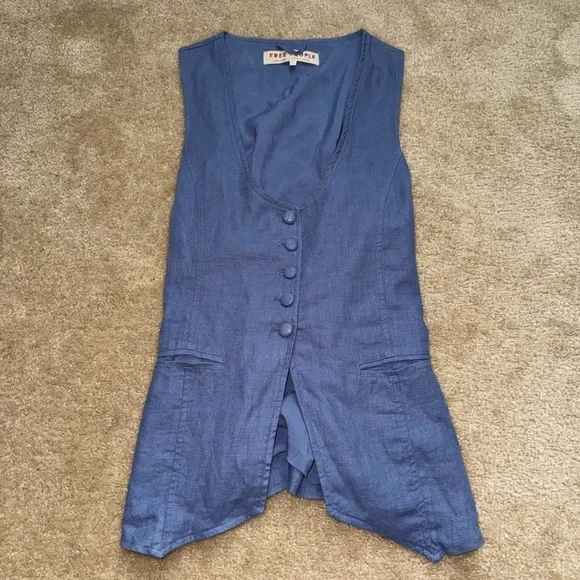 Free People Linen Vest - Picture 2 of 4